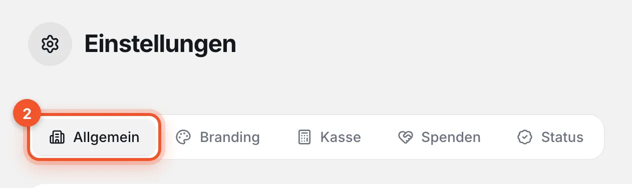 Einstellungen mit dem markierten Reiter Allgemein